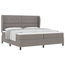 Box spring seng med hovedgærde Gråbrun 200 x 200 cm Stof
