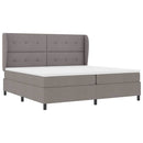 Box spring seng med hovedgærde Gråbrun 200 x 200 cm Stof