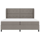 Box spring seng med hovedgærde Gråbrun 200 x 200 cm Stof