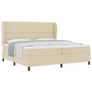 Box spring seng med hovedgærde Creme 200 x 200 cm Stof