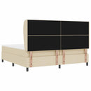 Box spring seng med hovedgærde Creme 200 x 200 cm Stof