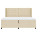 Box spring seng med hovedgærde Creme 200 x 200 cm Stof