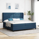 Box spring seng med hovedgærde Blå 200 x 200 cm Stof