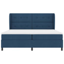 Box spring seng med hovedgærde Blå 200 x 200 cm Stof