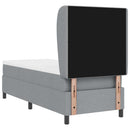 Box spring seng med hovedgærde Lysegrå 80 x 200 cm Stof