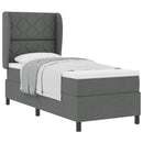 Box spring seng med hovedgærde Mørkegrå 80 x 200 cm Stof
