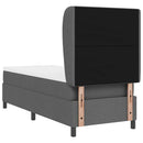 Box spring seng med hovedgærde Mørkegrå 80 x 200 cm Stof