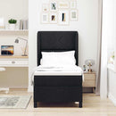 Box spring seng med hovedgærde Sort 80 x 200 cm Stof