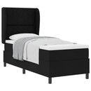 Box spring seng med hovedgærde Sort 80 x 200 cm Stof