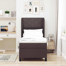 Box spring seng med hovedgærde Mørkebrun 80 x 200 cm Stof