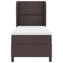 Box spring seng med hovedgærde Mørkebrun 80 x 200 cm Stof