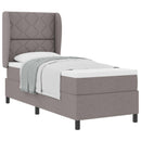 Box spring seng med hovedgærde Gråbrun 80 x 200 cm Stof