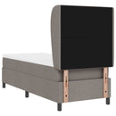 Box spring seng med hovedgærde Gråbrun 80 x 200 cm Stof