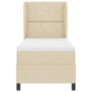 Box spring seng med pude med hovedgærde Creme 80 x 200 cm Stof