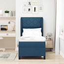 Box spring seng med hovedgærde Blå 80 x 200 cm Stof