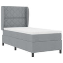 Box spring seng med hovedgærde Lysegrå 90 x 190 cm Stof