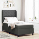 Box spring seng med hovedgærde Mørkegrå 90 x 190 cm Stof