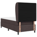 Box spring seng med hovedgærde Mørkebrun 90 x 190 cm Stof