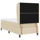 Box spring seng med hovedgærde Creme 90 x 190 cm Stof