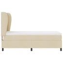 Box spring seng med hovedgærde Creme 90 x 190 cm Stof
