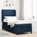 Box spring seng med hovedgærde Blå 90 x 190 cm Stof