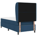 Box spring seng med hovedgærde Blå 90 x 190 cm Stof