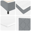 Box spring seng med hovedgærde Lysegrå 90 x 200 cm Stof