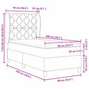Box spring seng med hovedgærde Lysegrå 90 x 200 cm Stof