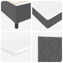 Box spring seng med hovedgærde Mørkegrå 90 x 200 cm Stof