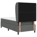 Box spring seng med hovedgærde Mørkegrå 90 x 200 cm Stof