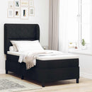 Box spring seng med hovedgærde Sort 90 x 200 cm Stof