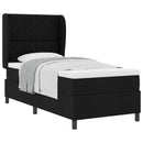 Box spring seng med hovedgærde Sort 90 x 200 cm Stof