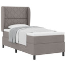 Box spring seng med hovedgærde Gråbrun 90 x 200 cm Stof