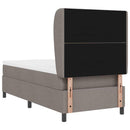 Box spring seng med hovedgærde Gråbrun 90 x 200 cm Stof
