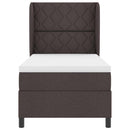 Box spring seng med hovedgærde Mørkebrun 100 x 200 cm Stof