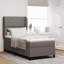 Box spring seng med hovedgærde Gråbrun 100 x 200 cm Stof