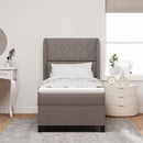 Box spring seng med hovedgærde Gråbrun 100 x 200 cm Stof