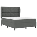 Box spring seng med hovedgærde Mørkegrå 140 x 190 cm Stof