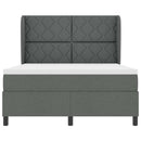 Box spring seng med hovedgærde Mørkegrå 140 x 190 cm Stof