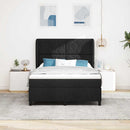Box spring seng med hovedgærde Sort 140 x 190 cm Stof