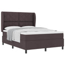 Box spring seng med hovedgærde Mørkebrun 140 x 190 cm Stof