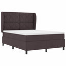 Box spring seng med hovedgærde Mørkebrun 140 x 190 cm Stof