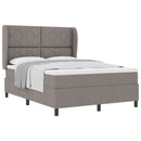 Box spring seng med hovedgærde Gråbrun 140 x 190 cm Stof