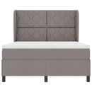 Box spring seng med hovedgærde Gråbrun 140 x 190 cm Stof
