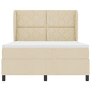 Box spring seng med hovedgærde Creme 140 x 190 cm Stof