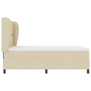 Box spring seng med hovedgærde Creme 140 x 190 cm Stof
