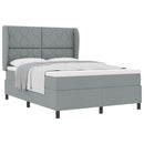 Box spring seng med hovedgærde Lysegrå 140 x 200 cm Stof