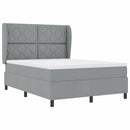 Box spring seng med hovedgærde Lysegrå 140 x 200 cm Stof