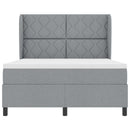 Box spring seng med hovedgærde Lysegrå 140 x 200 cm Stof