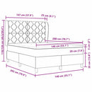 Box spring seng med hovedgærde Sort 140 x 200 cm Stof